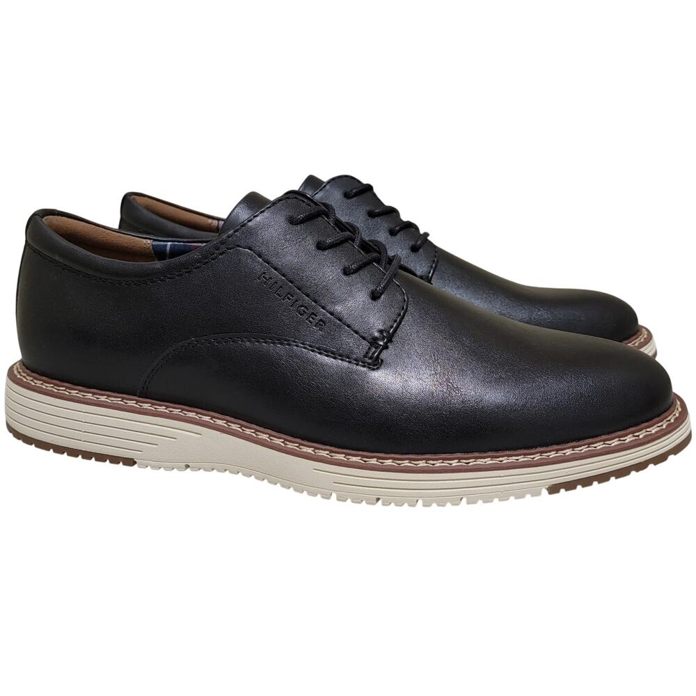 Tommy Hilfiger Men Hiday Casual Derby Oxfords Size US 10M Black Faux Leather